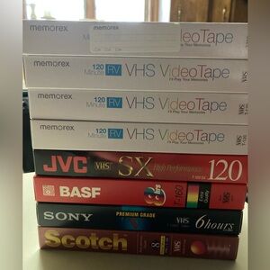 Blank new VHS recordable tapes